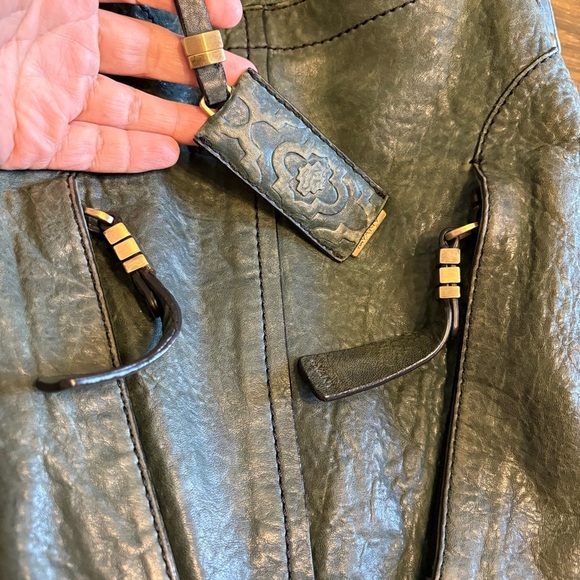 ORYANY Gwen Green Leather Hobo Boho Oversized Tote Shoulder Gypsy Carry All - Picture 13 of 13